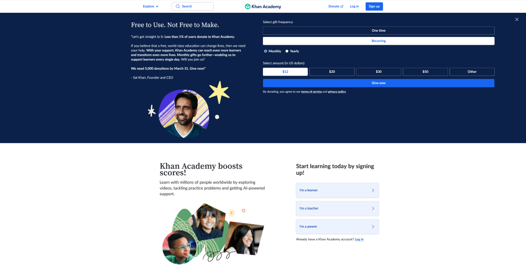 khanacademy screenshot